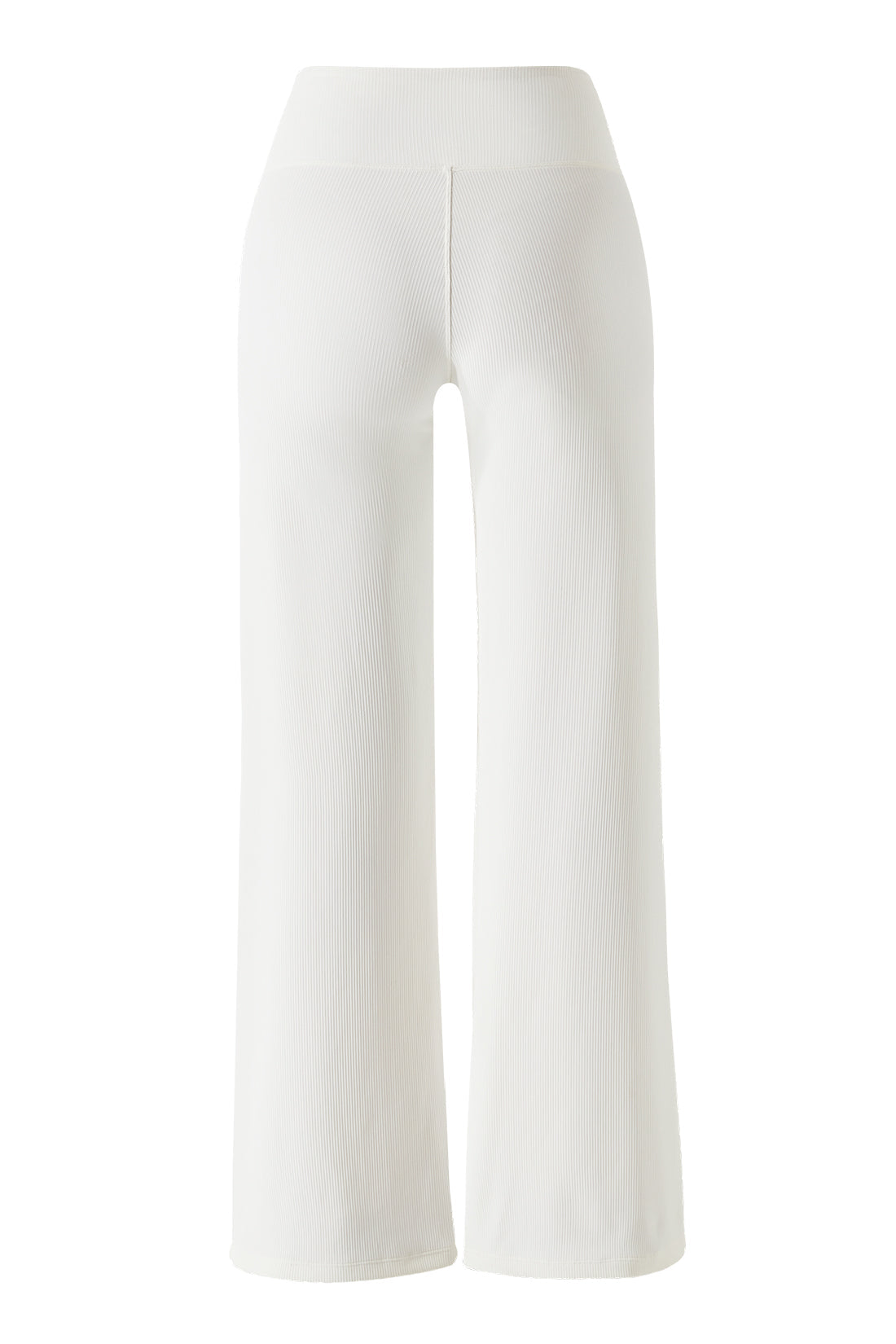 Micro Ribbed Solid Color Wide Leg Pants