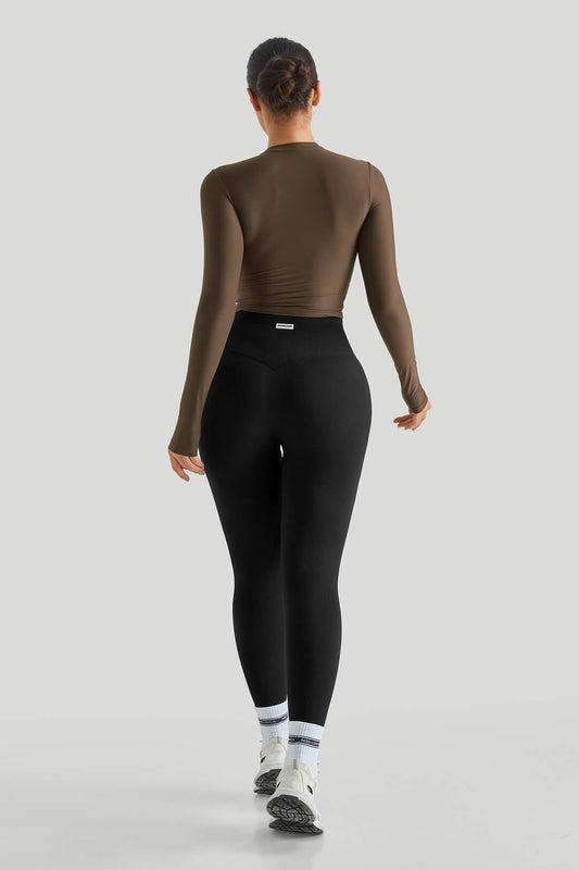 Round Neck Long Sleeves Set Match Legging