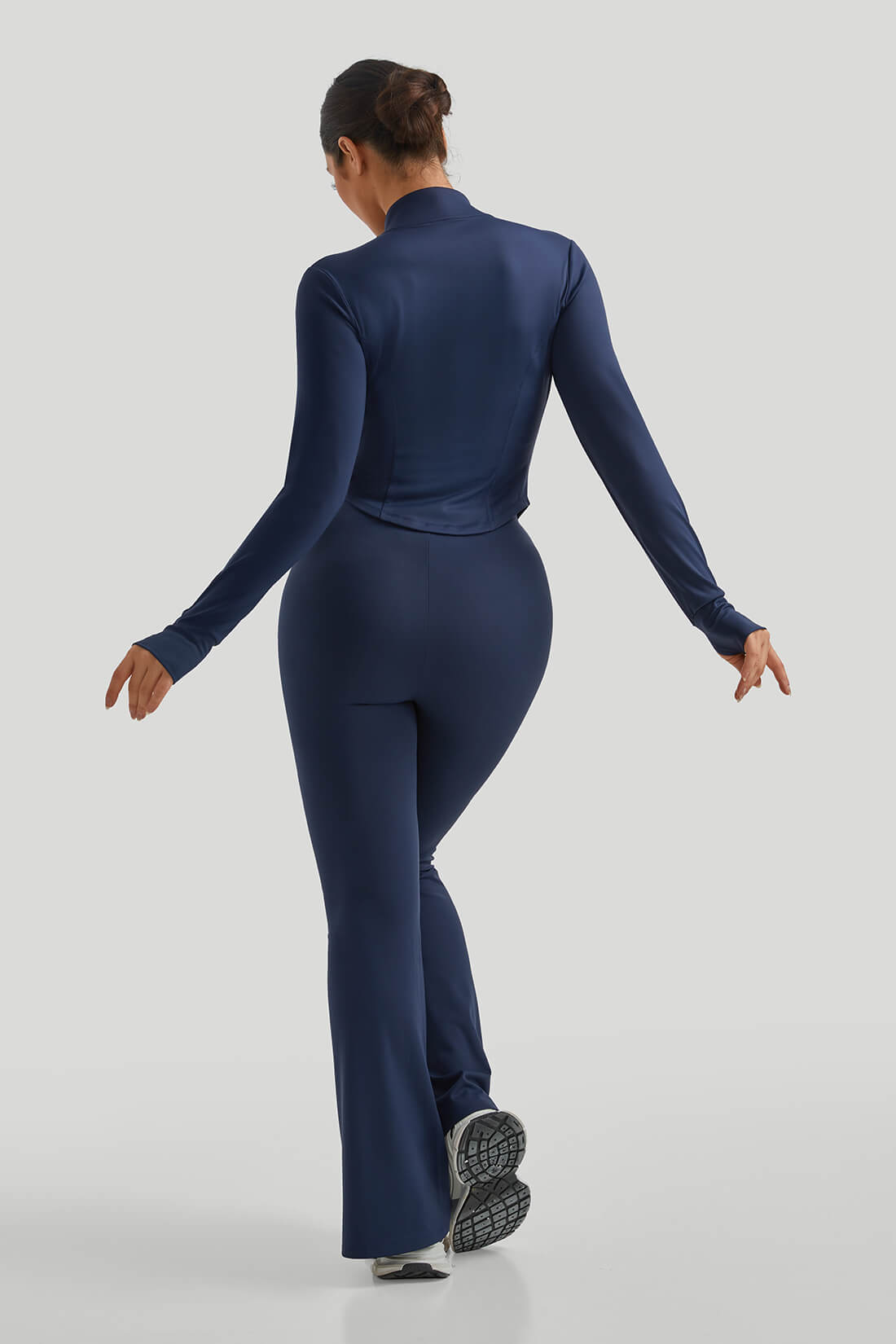 High Neck Slim Fit Flare Leg Casual Set