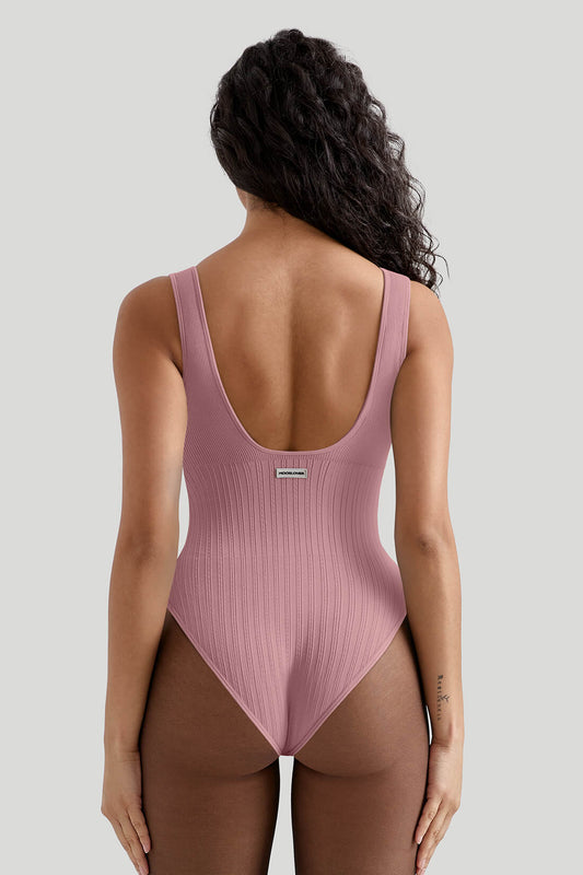 Ribbed Tummy Control Bodysuit