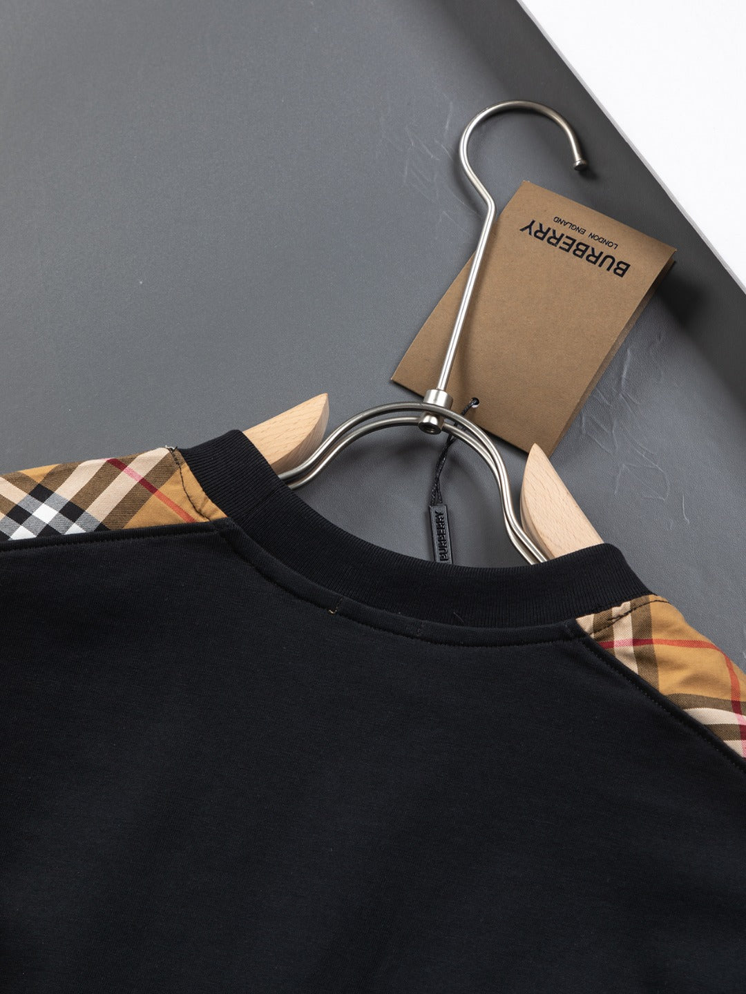 250218 New classic plaid patchwork T-shirts