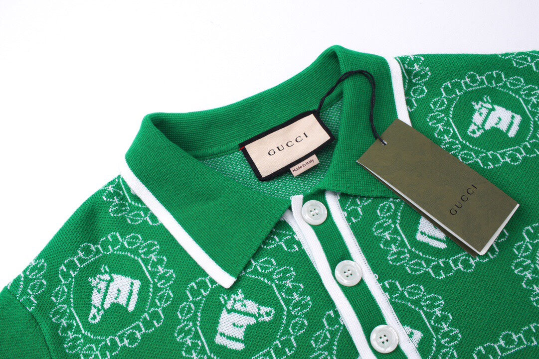 250313 New high quality pony print lapel polo