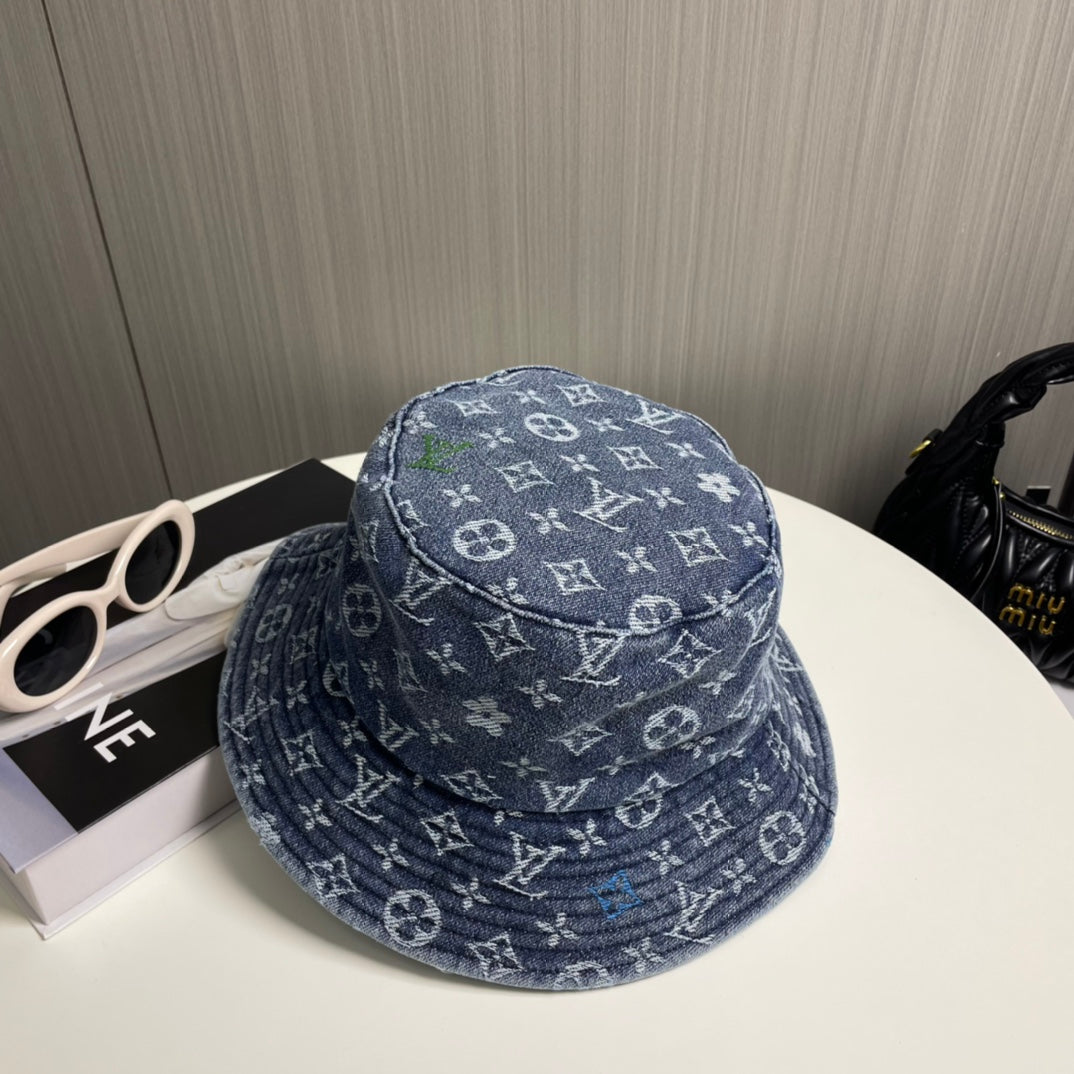 250527 New full-print denim fisherman's hat