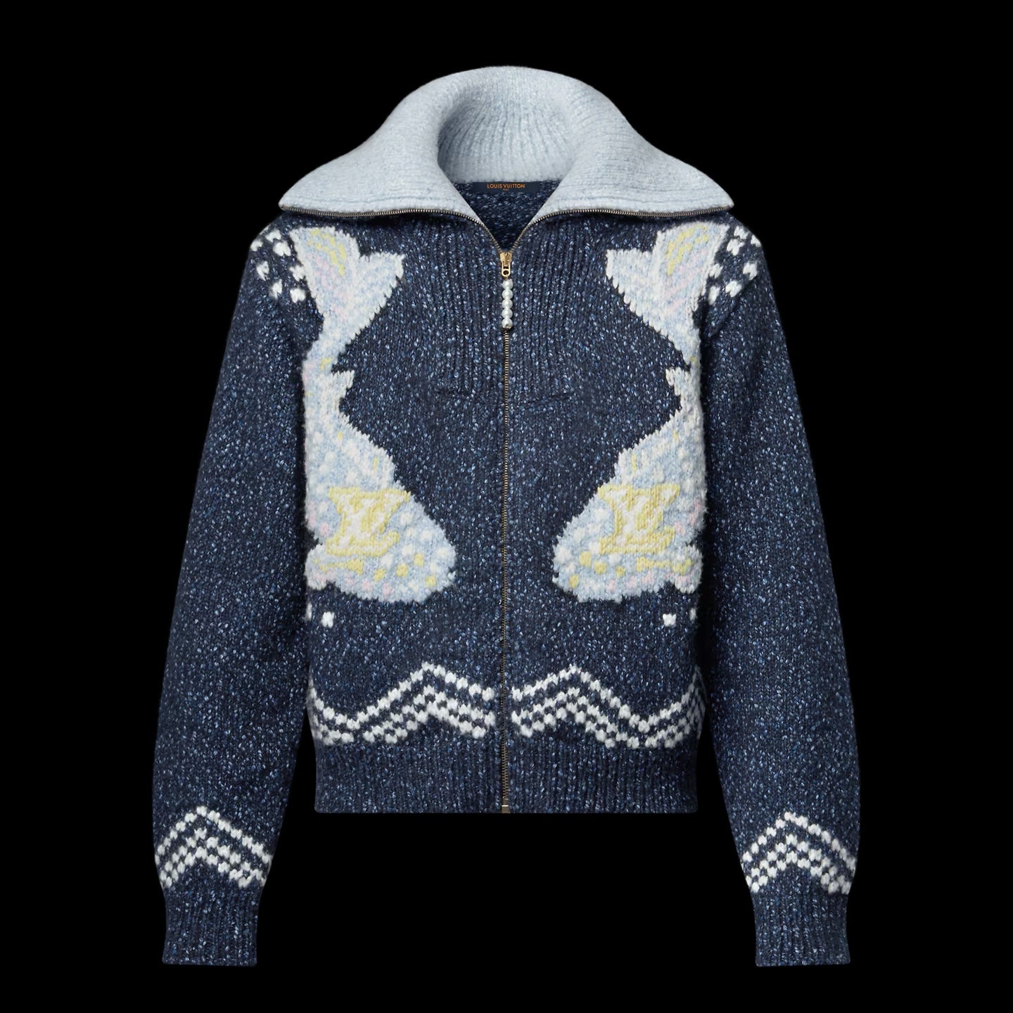 250813 New high-quality koi embroidered zipper jacket