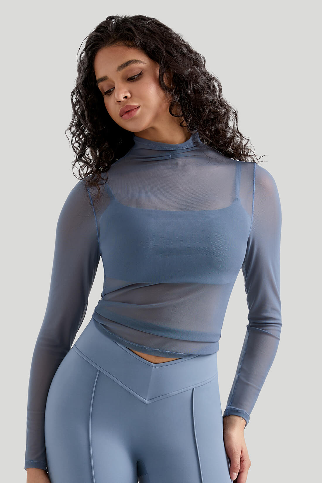 Mesh Long Sleeves Sexy Top