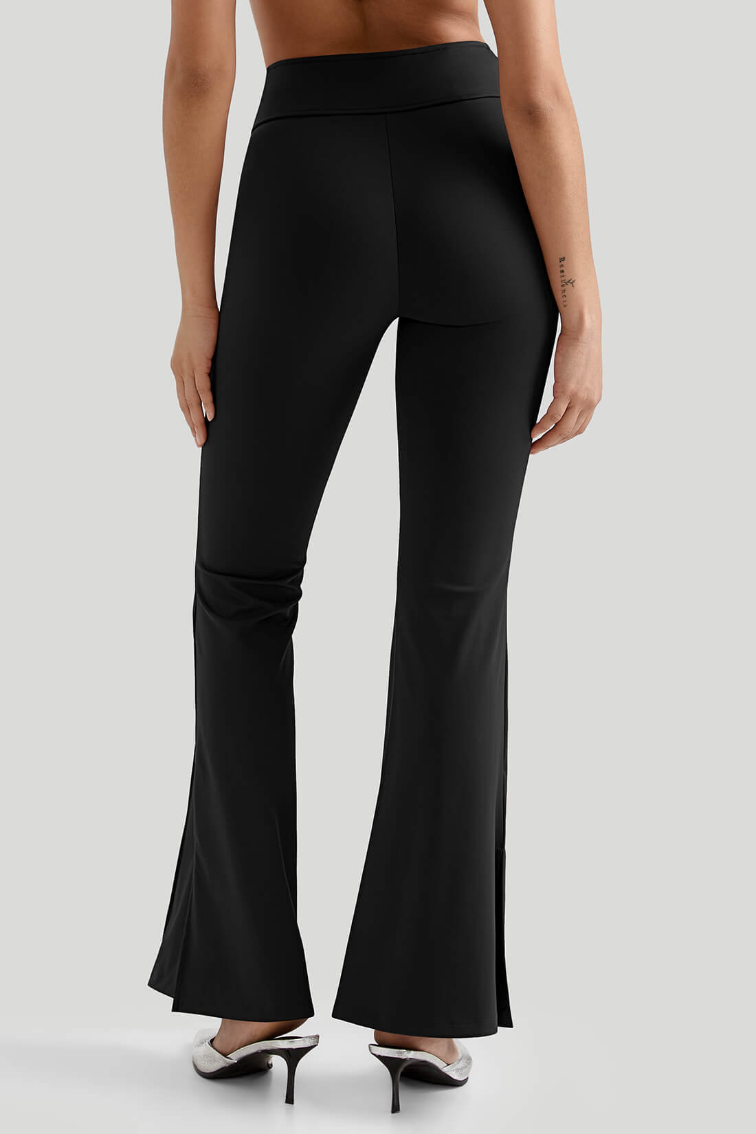 Flared Leg slit Legging With Built In Shapewear