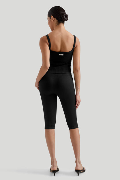 Ribbed Tank Top Capri Pants Set