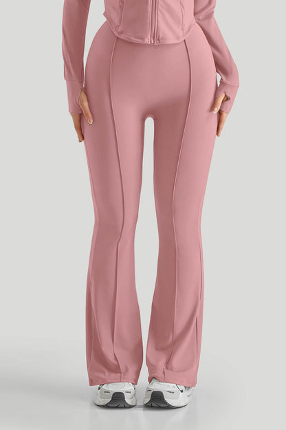 High Waisted Slim Fit Flare Leg Pants