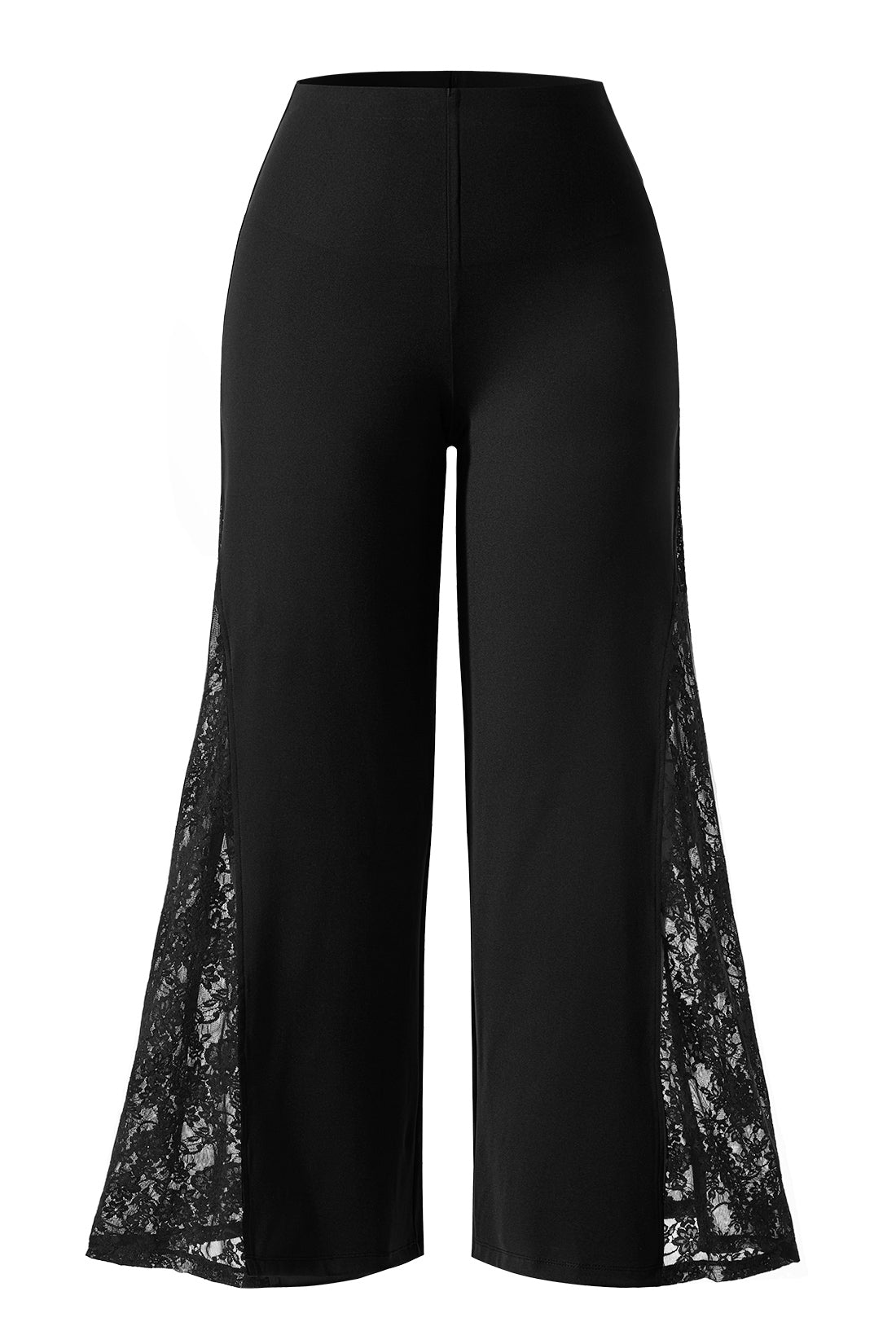 Lace Wide Leg Pants With Built In Shapewear
