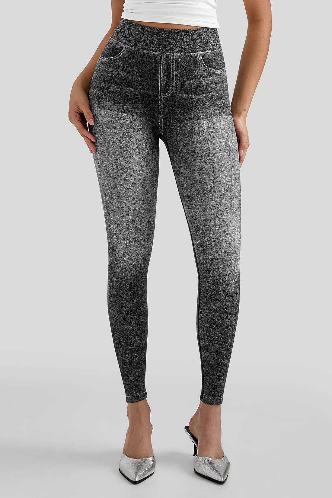 Faux Denim Legging