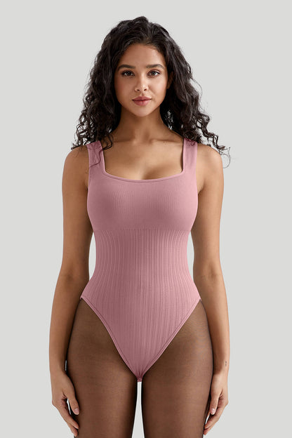 Ribbed Tummy Control Bodysuit