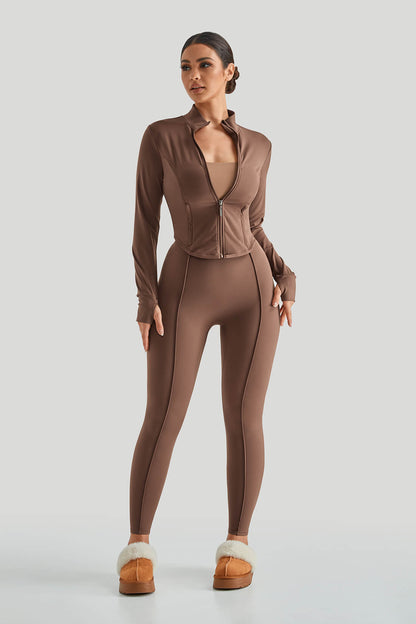 High Neck Slim Fit Legging Casual Set