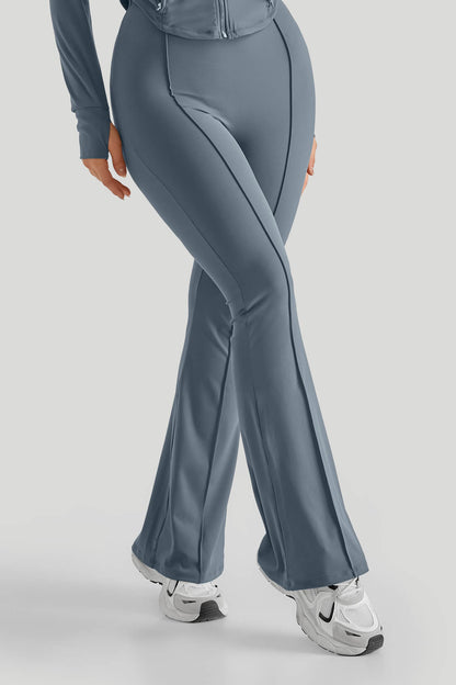 High Waisted Slim Fit Flare Leg Pants