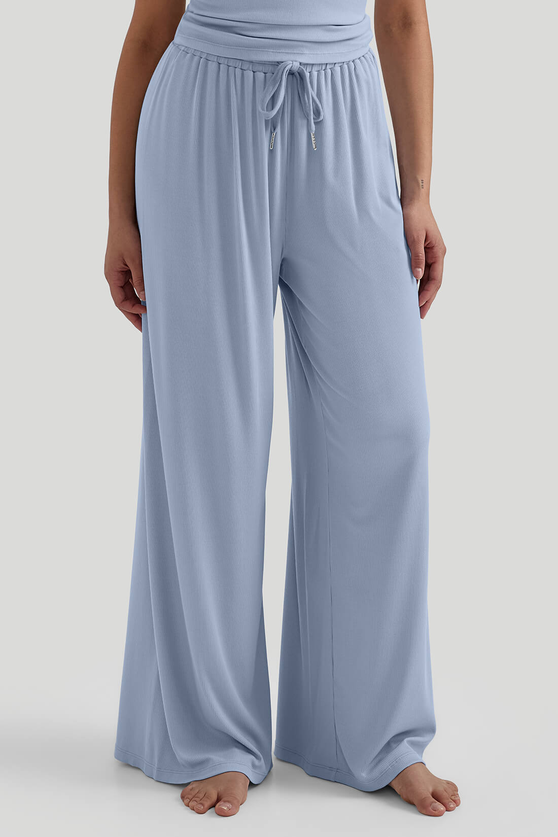 Soft Ribbed Wide Leg Pants