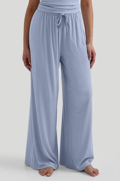 Soft Ribbed Wide Leg Pants