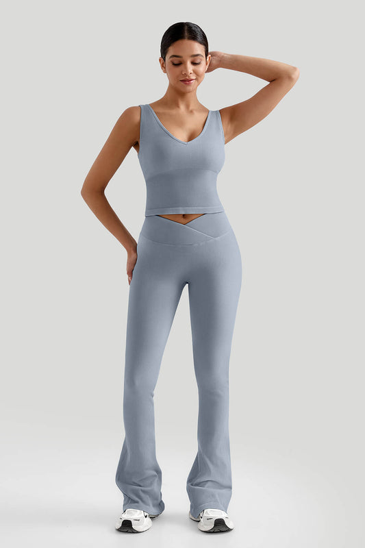 Tummy Control V Waist Flared Leg Set