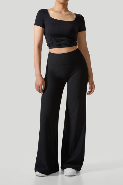 Basic Wide Leg Set Black