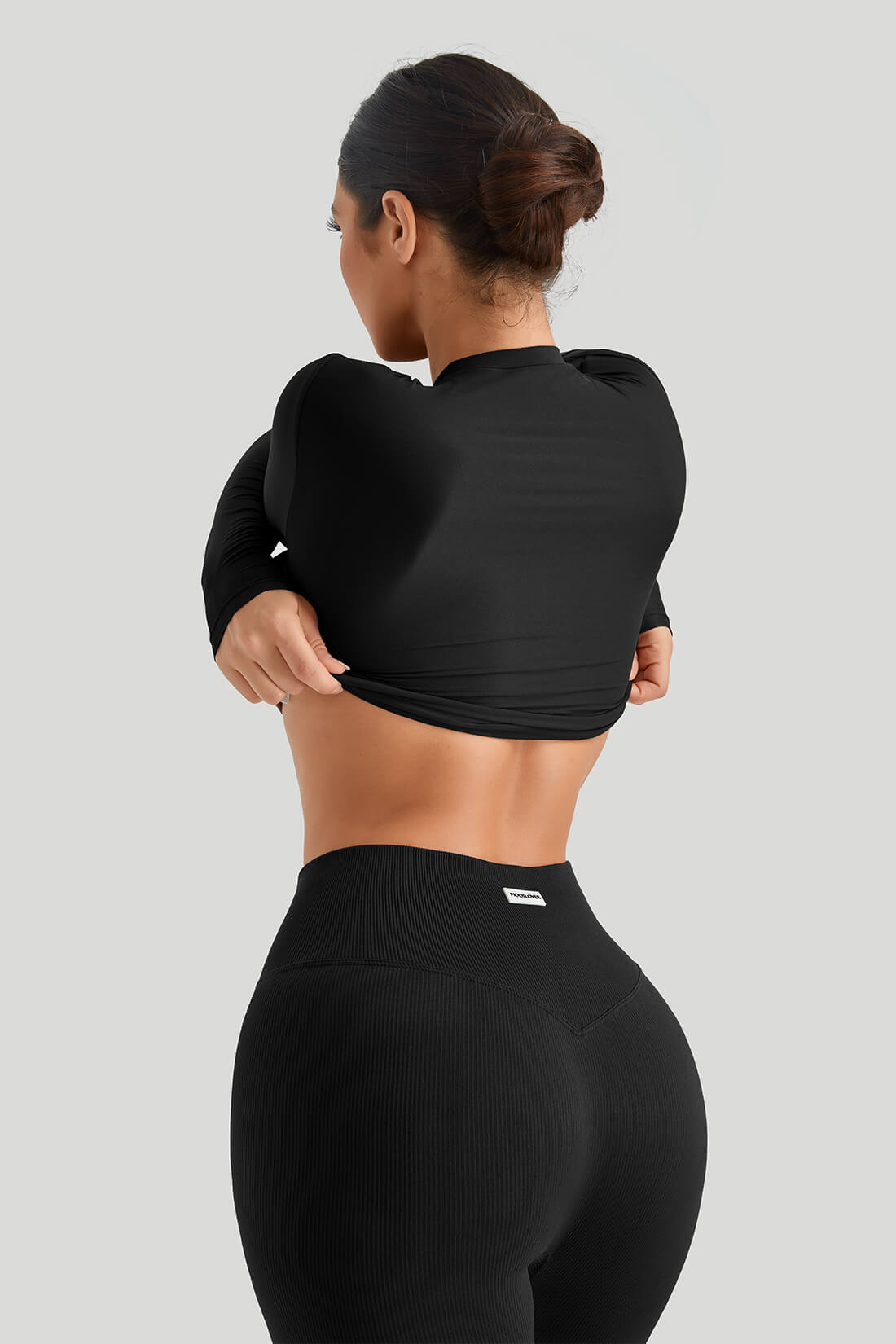 Round Neck Long Sleeves Set Match Legging