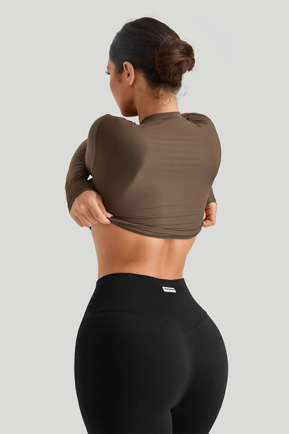 Round Neck Long Sleeves Set Match Legging