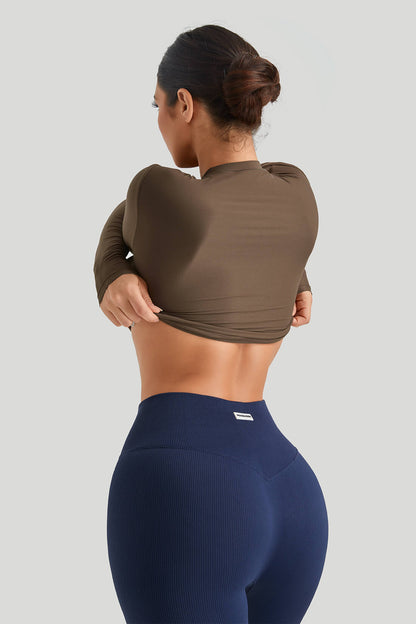 Round Neck Long Sleeves Set Match Legging