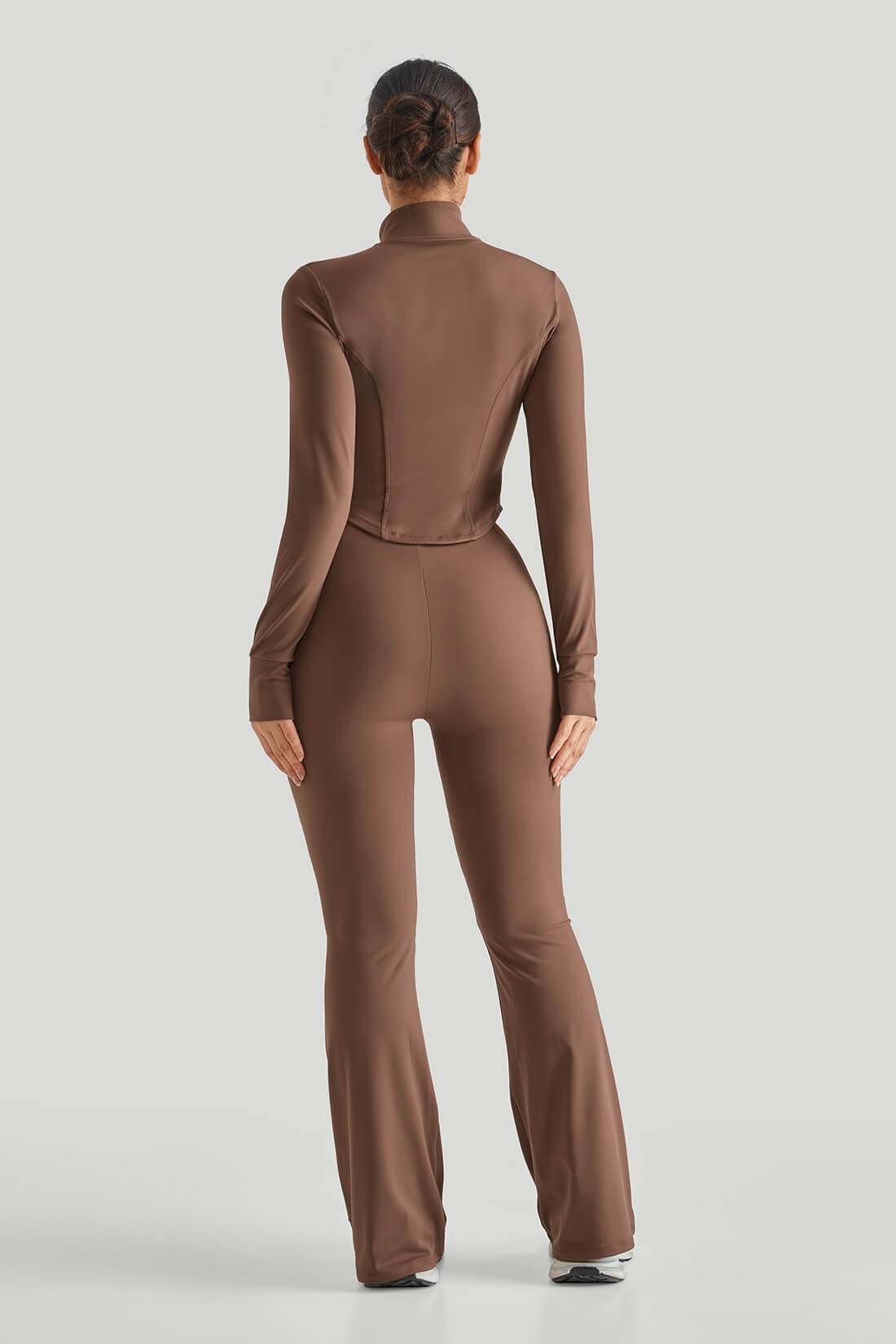 High Neck Slim Fit Flare Leg Casual Set