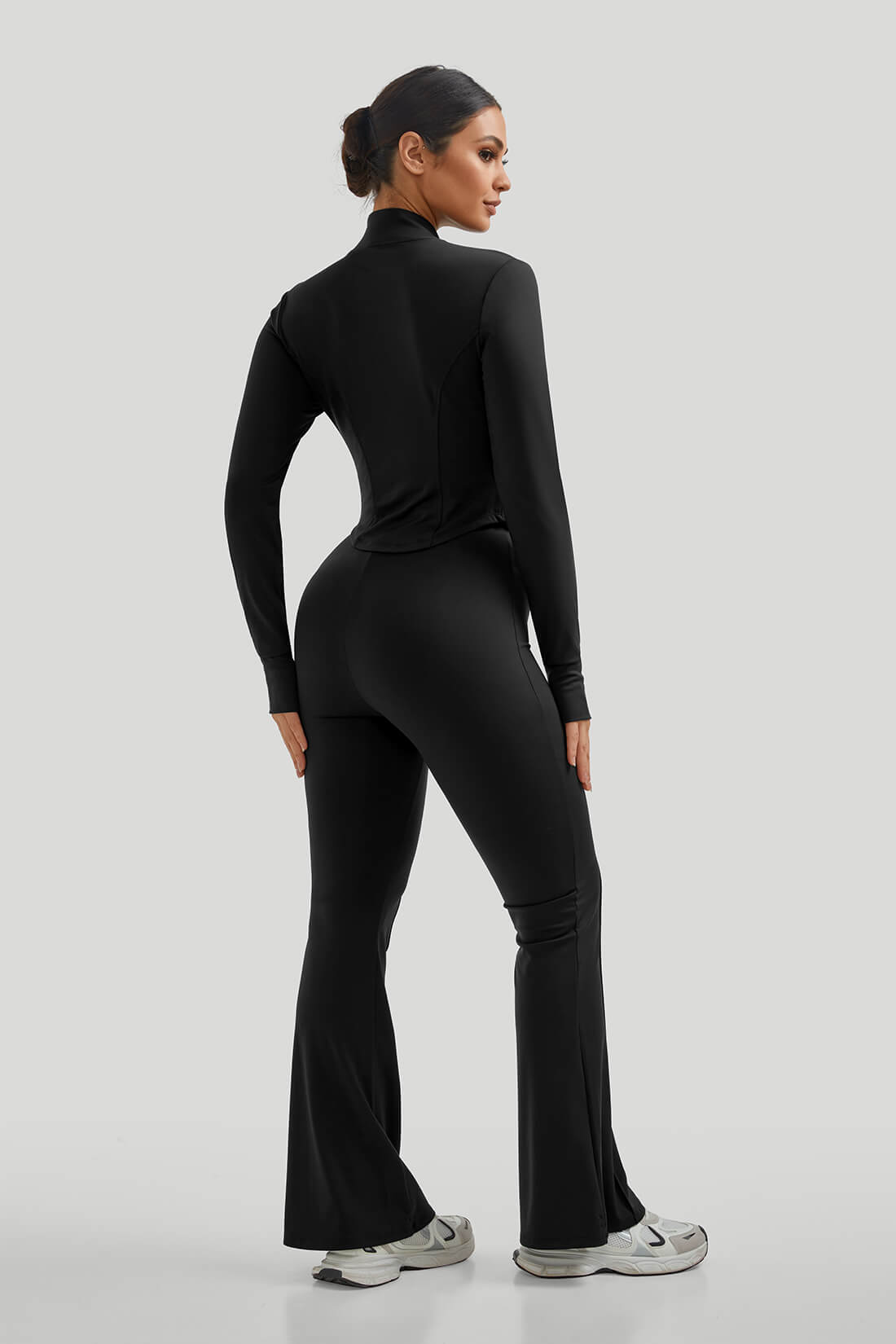 High Neck Slim Fit Flare Leg Casual Set