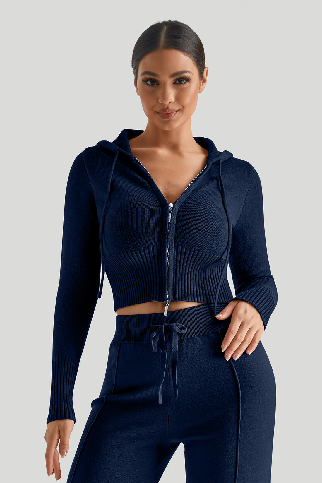 Two-Way Zipper Knitwear Top