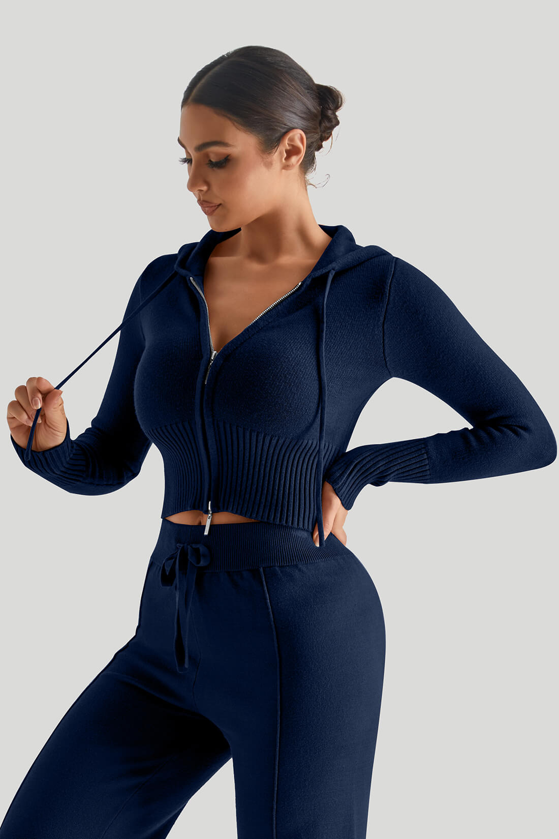 Two-Way Zipper Knitwear Top