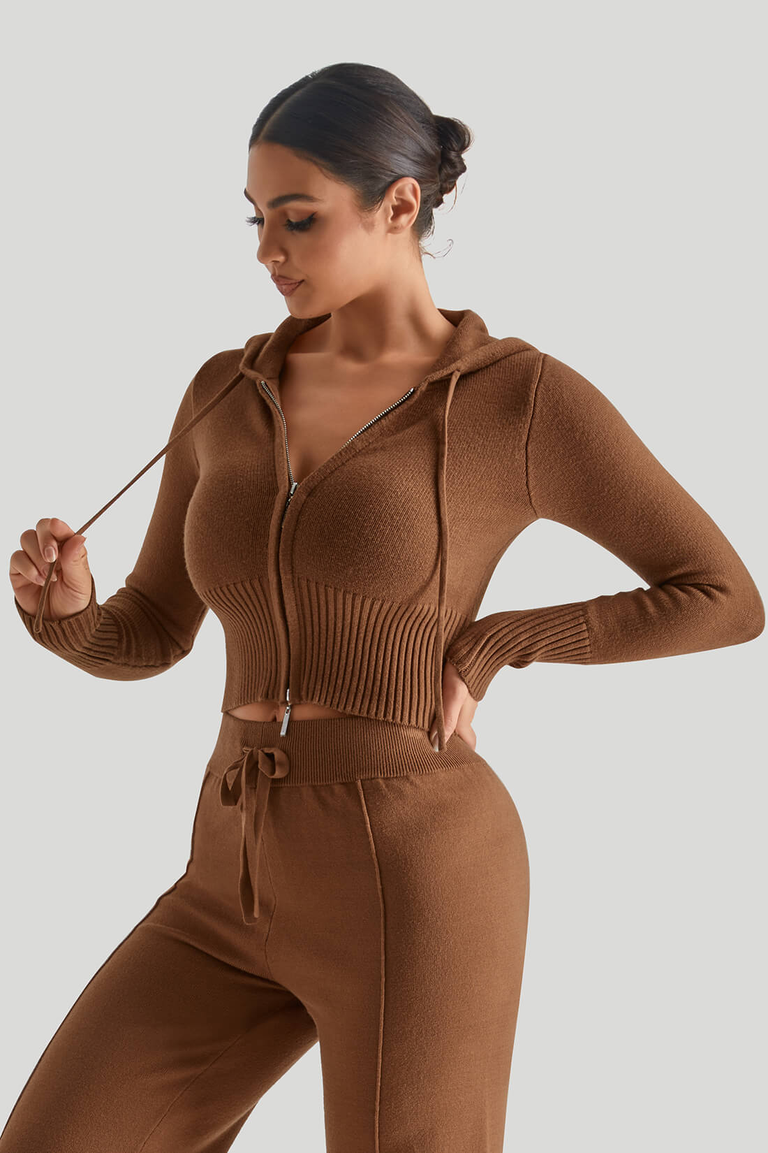 Two-Way Zipper Knitwear Top