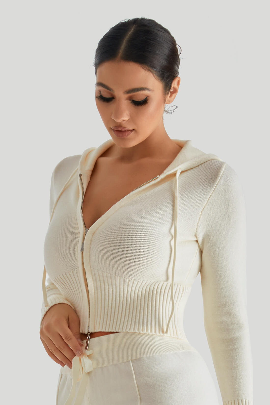 Two-Way Zipper Knitwear Top