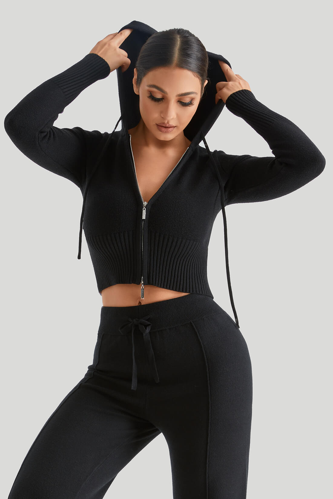 Two-Way Zipper Knitwear Top