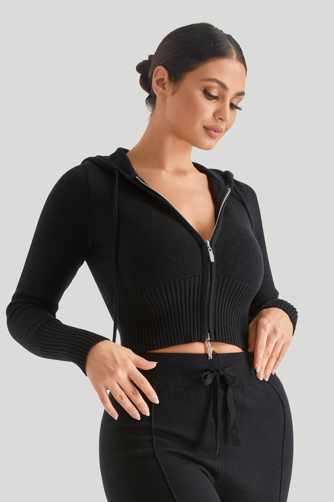 Two-Way Zipper Knitwear Top