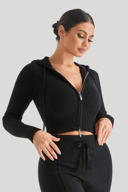 Two-Way Zipper Knitwear Top