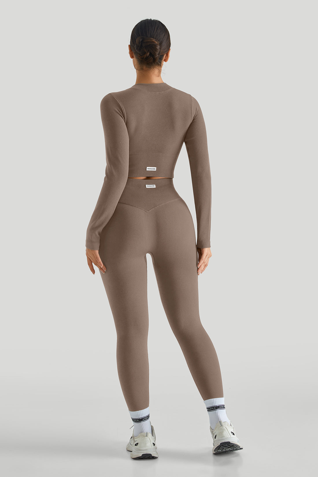 Two-Way Top High Waist Threaded Legging Match Sets