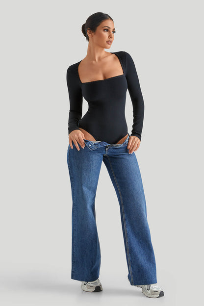 Threaded Spliced Lace Bodysuit