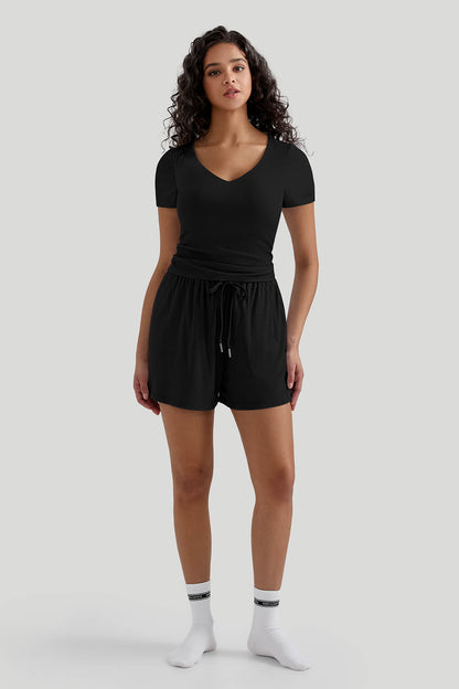 Soft Ribbed Casual Short