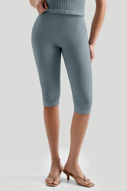 Ribbed Tank Top Capri Pants Set