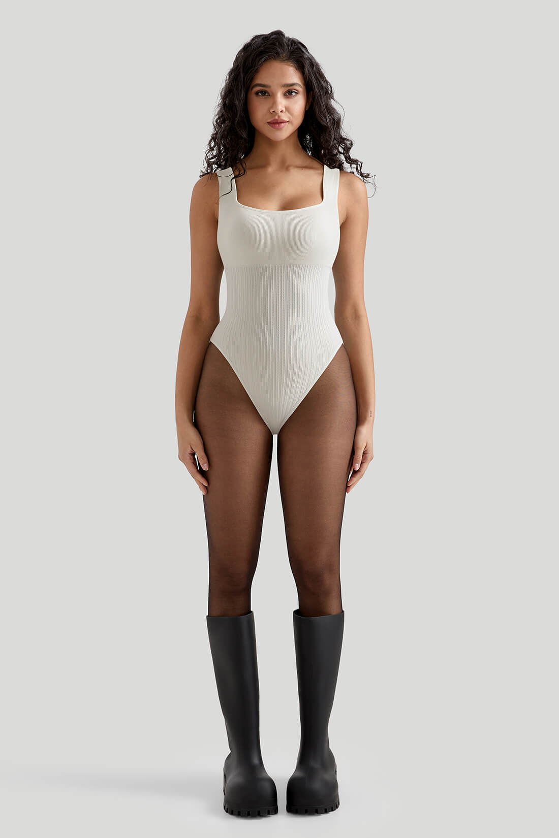 Ribbed Tummy Control Bodysuit