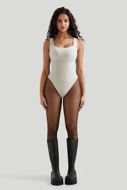 Ribbed Tummy Control Bodysuit