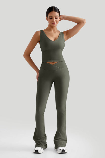 Tummy Control V Waist Flared Leg Set