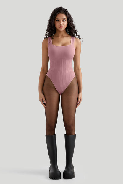 Ribbed Tummy Control Bodysuit