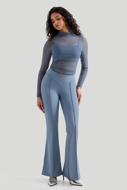 Mesh Long Sleeves Sexy Top