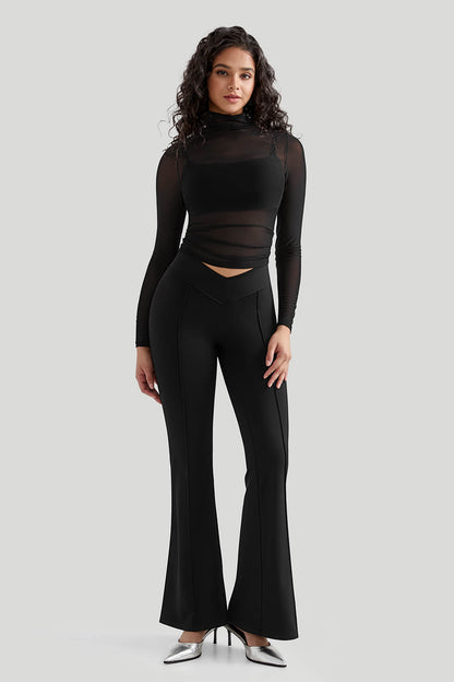 Mesh Long Sleeves Sexy Top