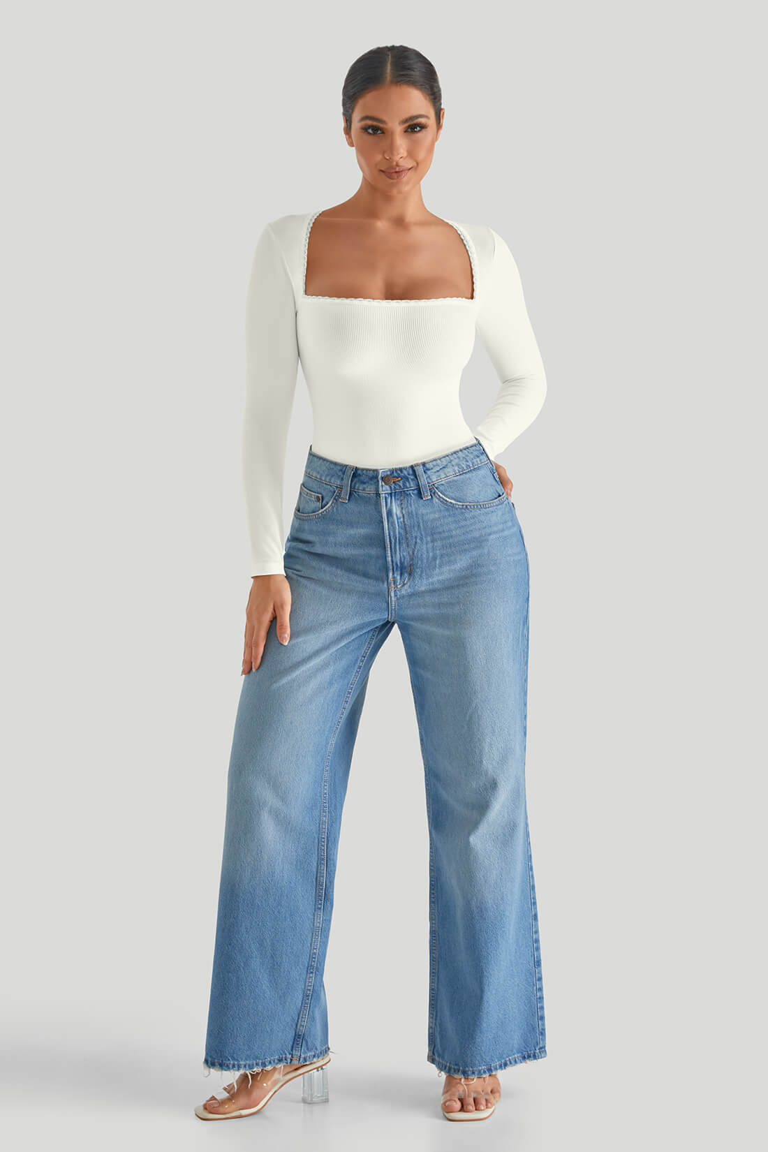 Threaded Spliced Lace Bodysuit