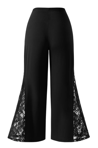 Lace Wide Leg Pants With Built In Shapewear