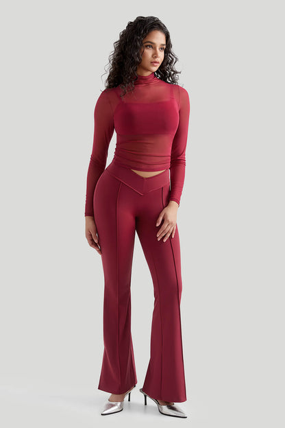 Mesh Long Sleeves Sexy Top