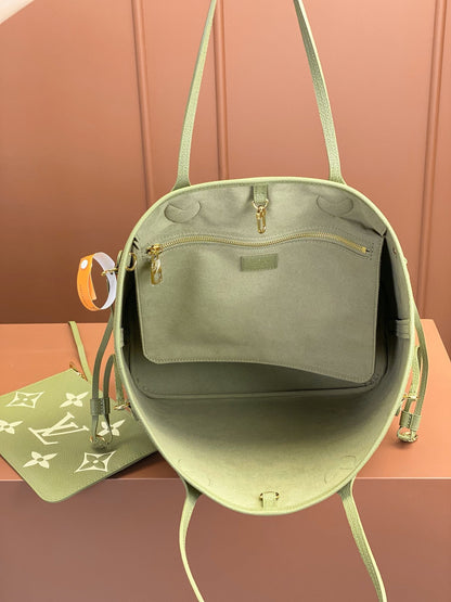 0528 Neverfull MM Monogram Empreinte Leather