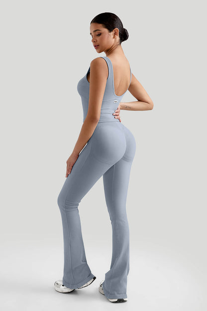 Tummy Control V Waist Flared Leg Set