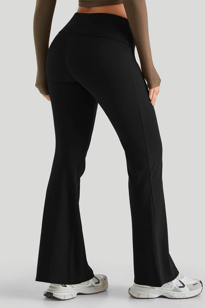 Round Neck Top Match Folded Waist Leggings