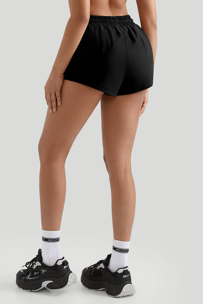 Drawstring Waist Double - Layer Skort